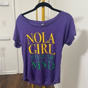 Next Level Apparel Purple Tee with NOLA Graphic